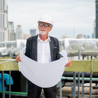 Construction builder on site